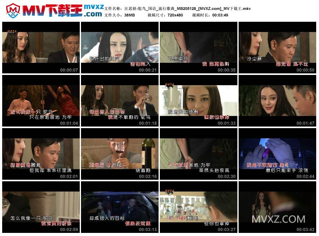 汪思妍-鸵鸟_国语_流行歌曲_MB205128